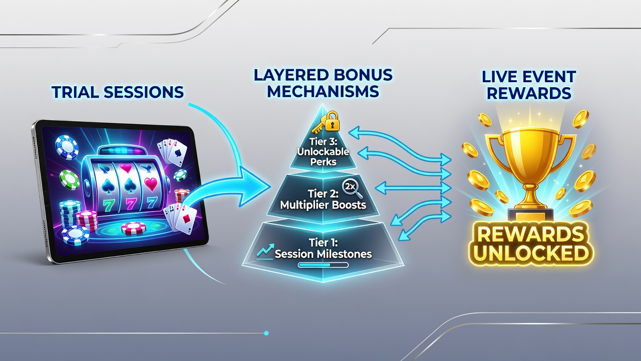 Mobile screen displaying layered bonus activation during a live casino event
