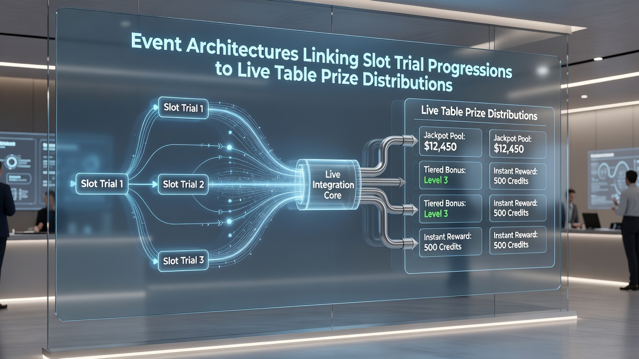 Screenshot of a gaming dashboard illustrating live prize distribution triggered by slot trial events
