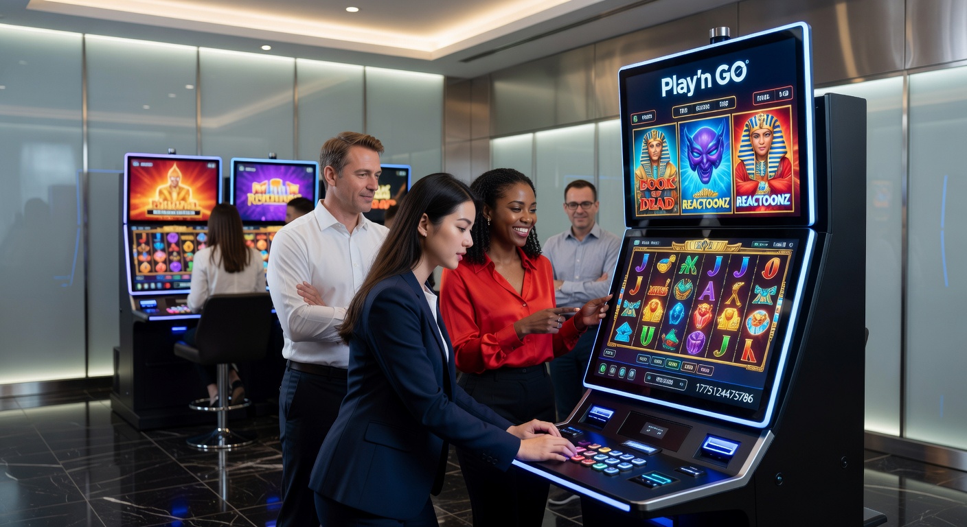 Close-up of Play'n GO's innovative slot interface showing dynamic reels and bonus features in action